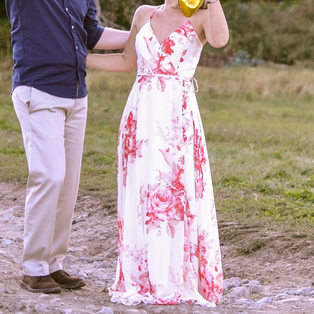 White cream floral dress from lulus - Picture 2 of 6